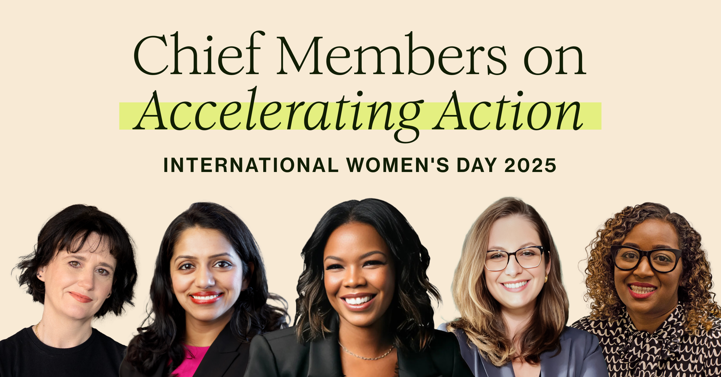 headshots of women leaders who shared opinions on accelerating impact this International Women's Day