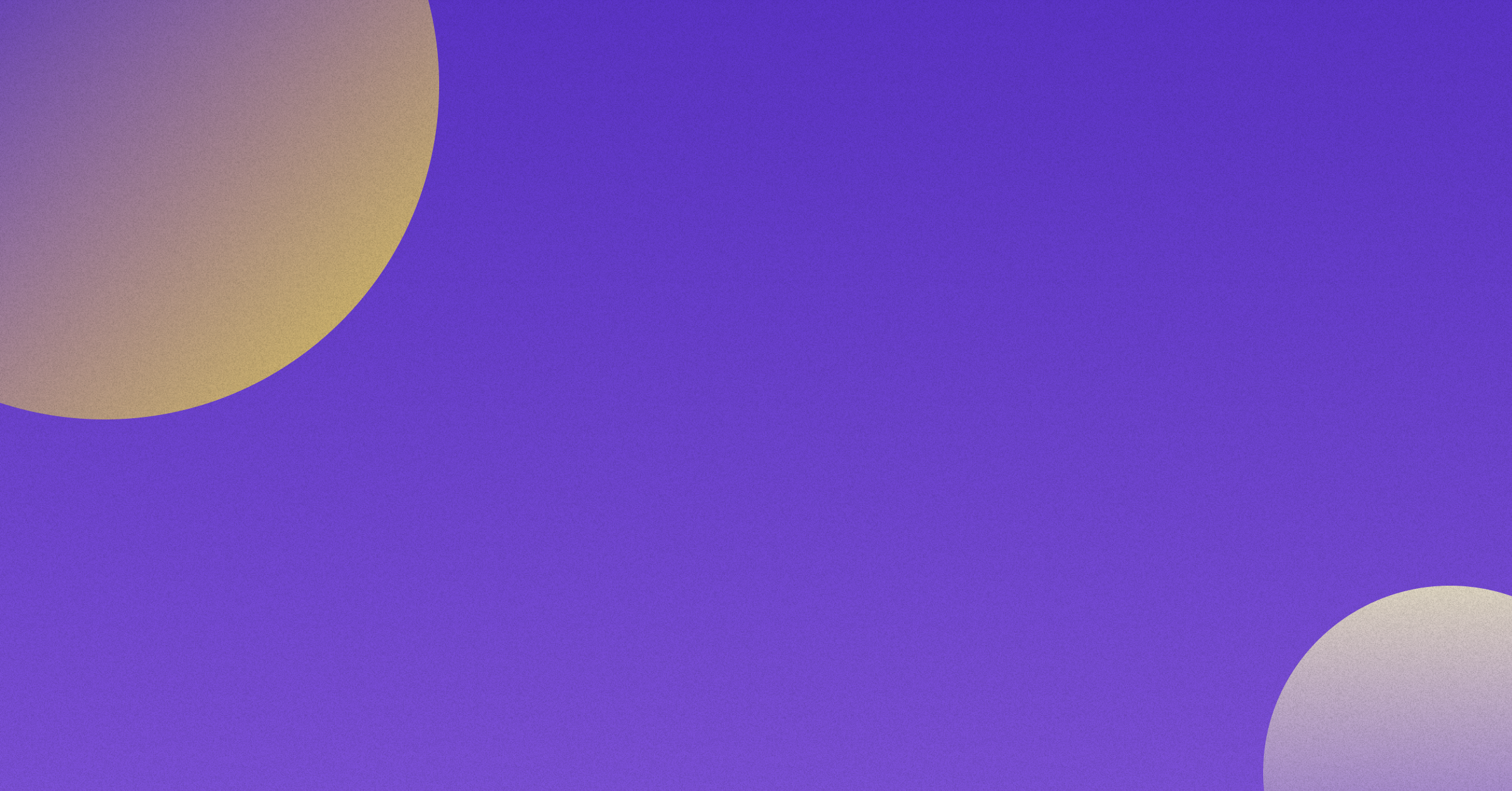 Purple image with a circle in the top left corner and one in the bottom right corner. 