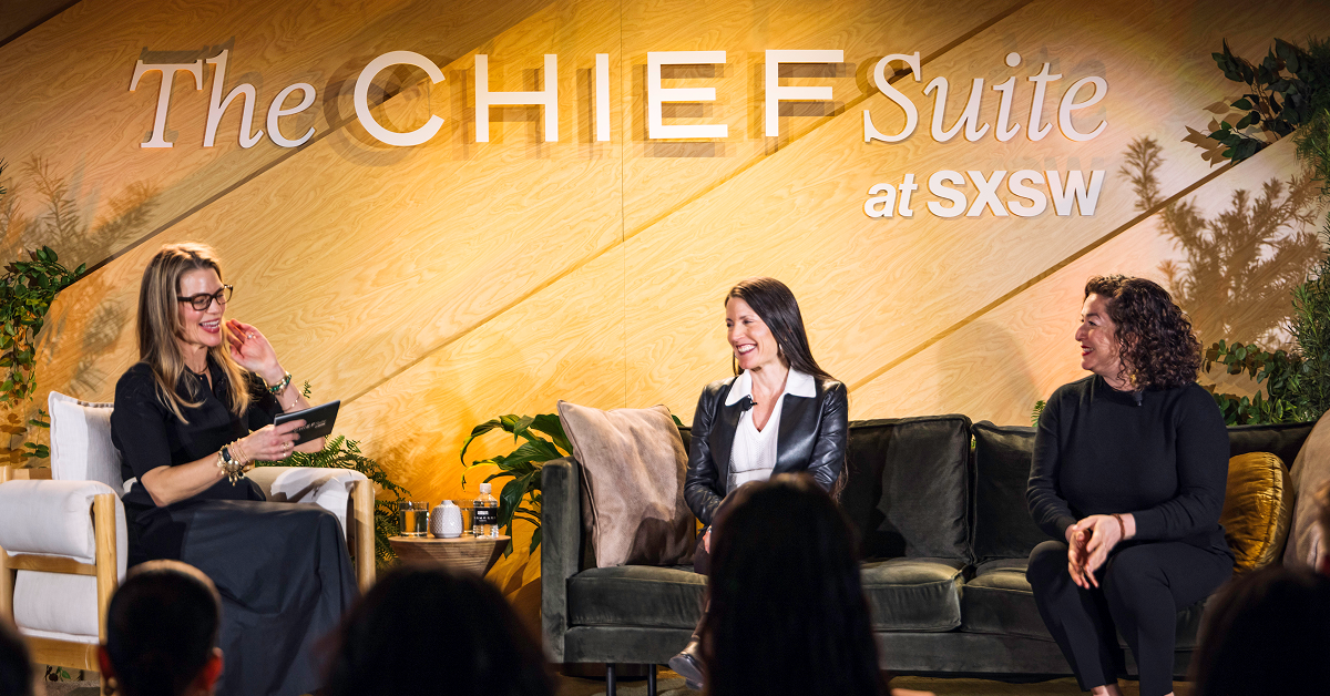 Alison Moore, Kory Marchisotto, and Sofia Hernandez in discussion at The Chief Suite at SXSW.